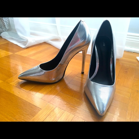 Aldo pumps, leather, silver, size 36 (6)